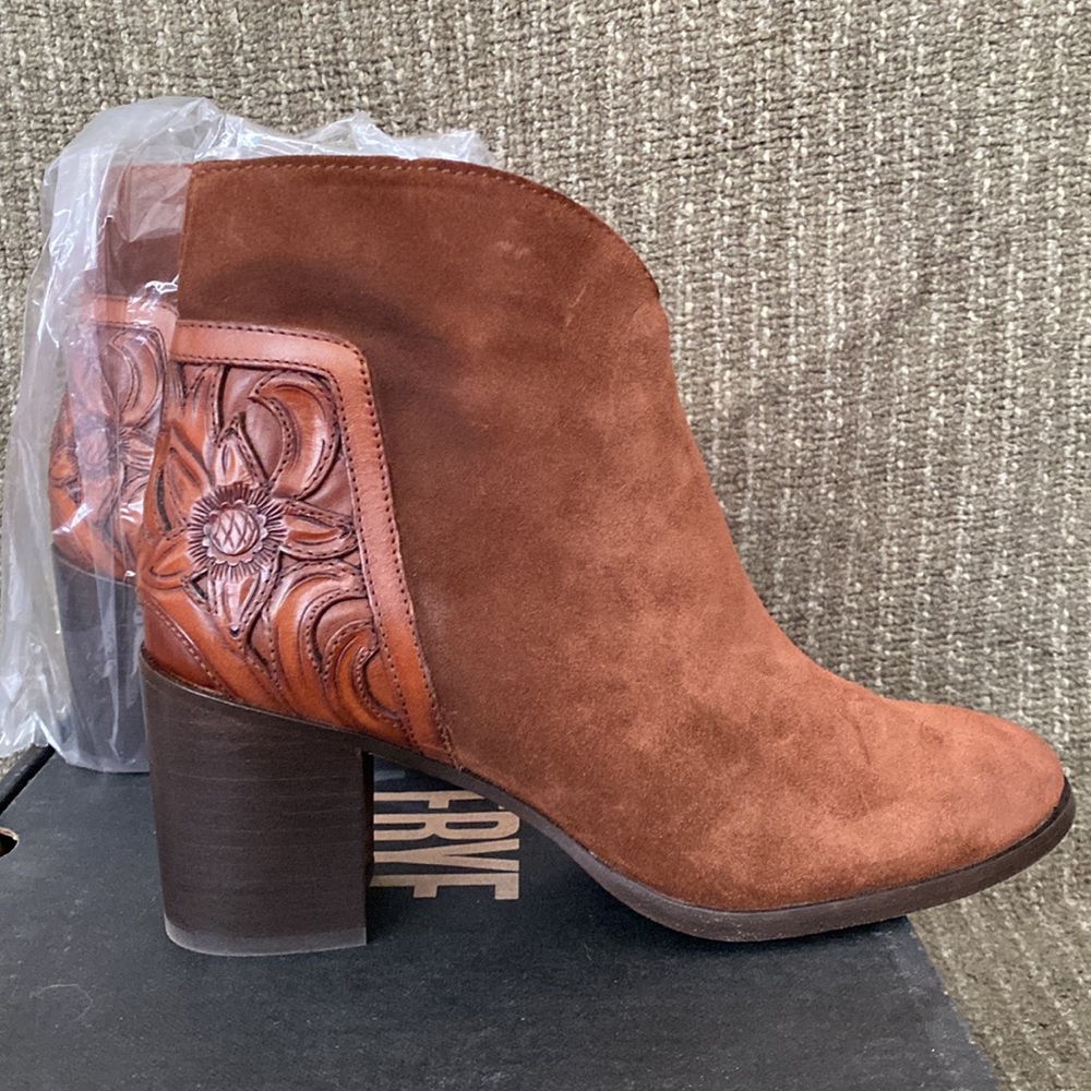 Frye Nova overlay suede bootie, NIB, 7.5M